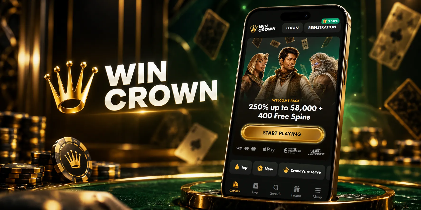 WinCrown Casino App Screenshot